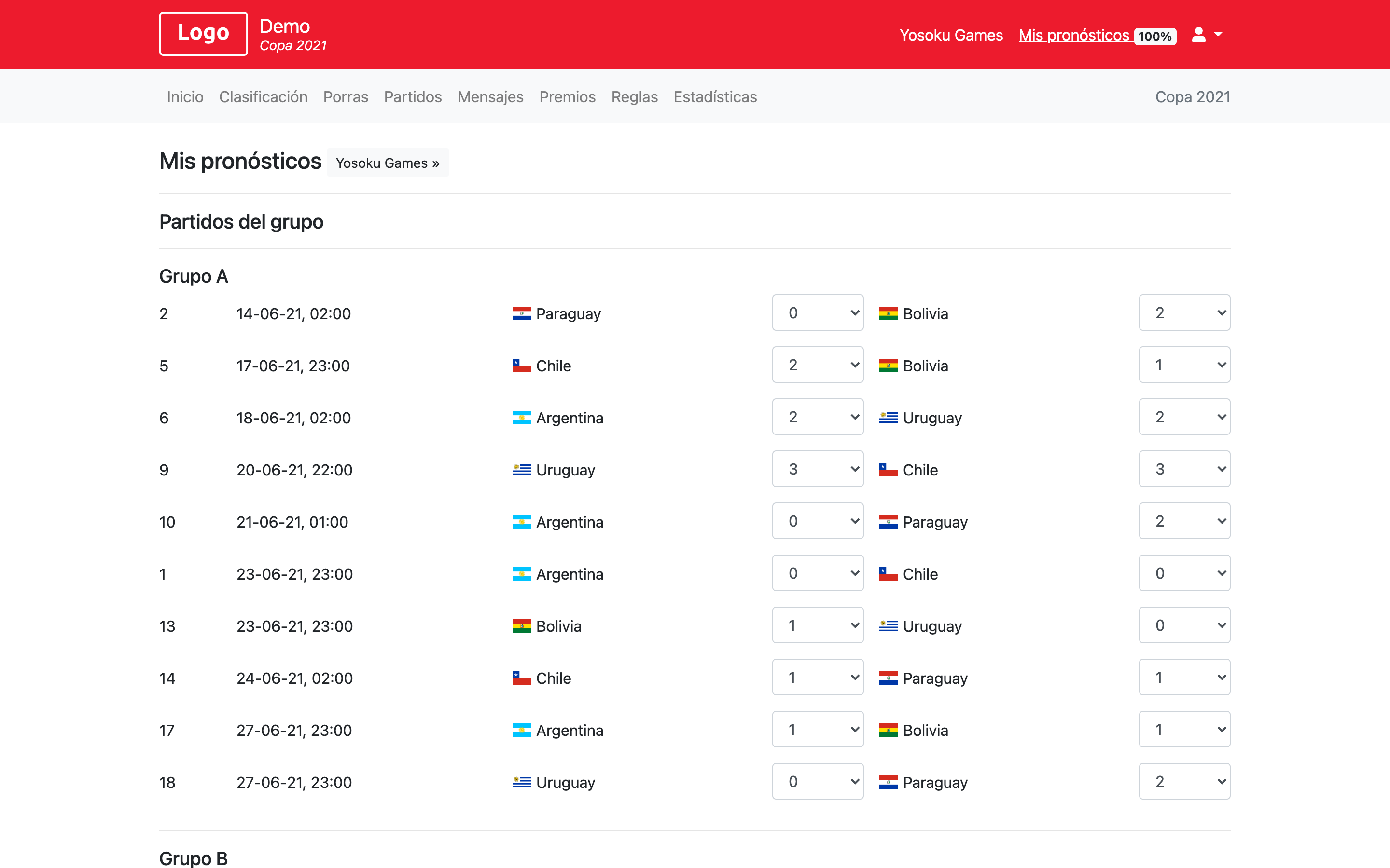 Polla Copa América 2021 - Copa Mundial 2026
