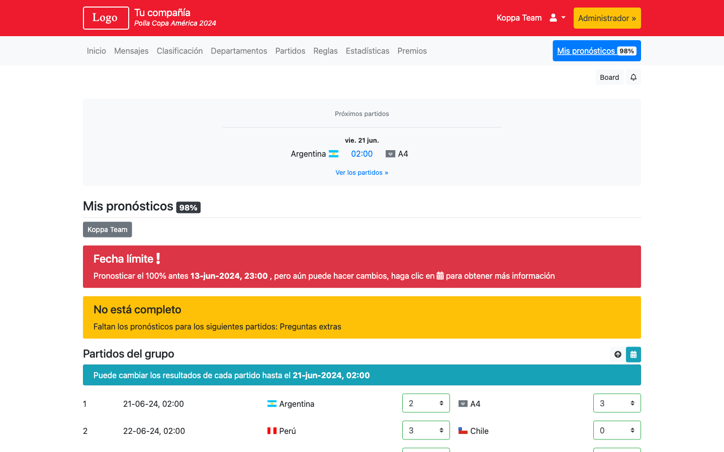 Polla Copa América 2024 - Copa América 2024