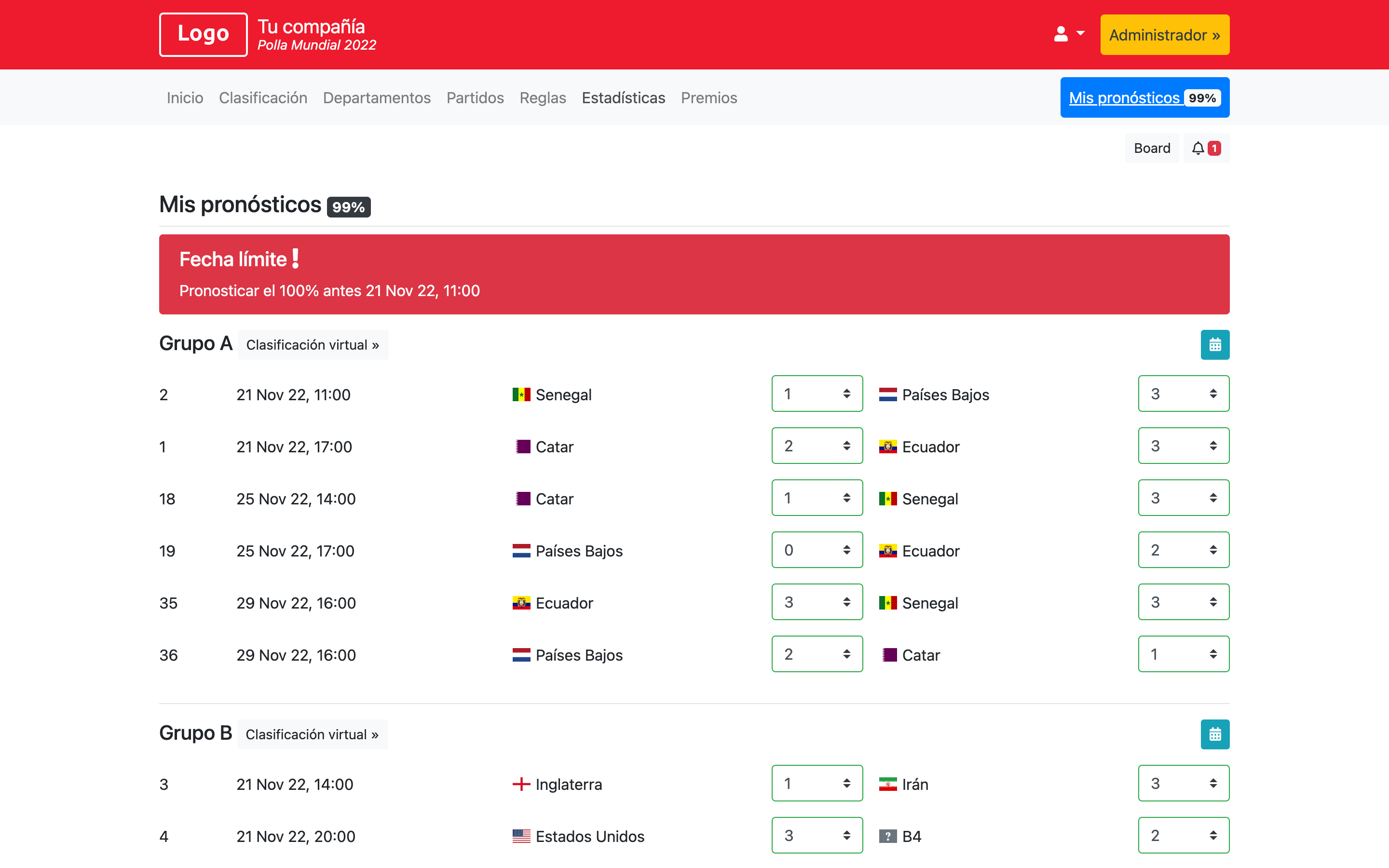 Polla Mundial 2022 - Copa Mundial 2026