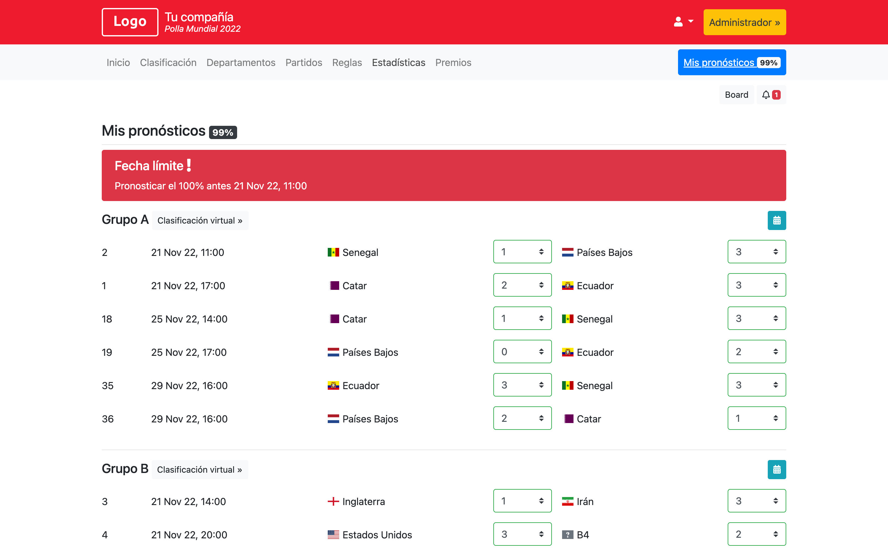 Polla Mundial 2022 - Copa América 2024